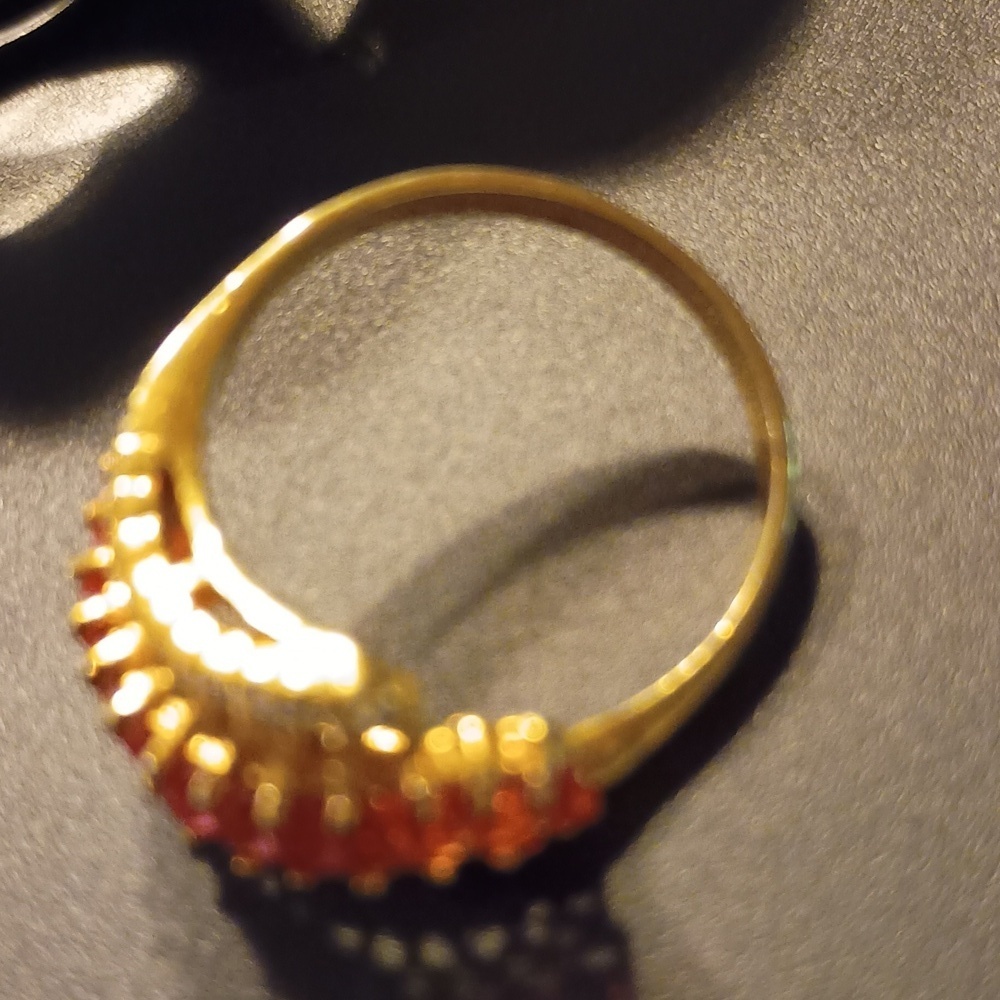 Pink and clear baguette ring - Picture 7 of 8